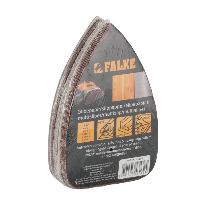 Šlifavimo popierius "Falke", 6 pak. x 25 vnt.